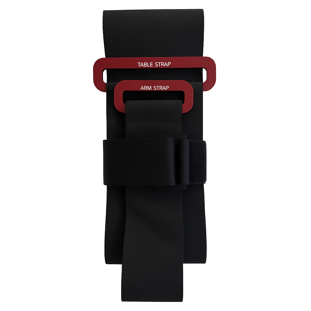 Surgical Arm Strap with Dual Locking System for Table and Arm Fixation